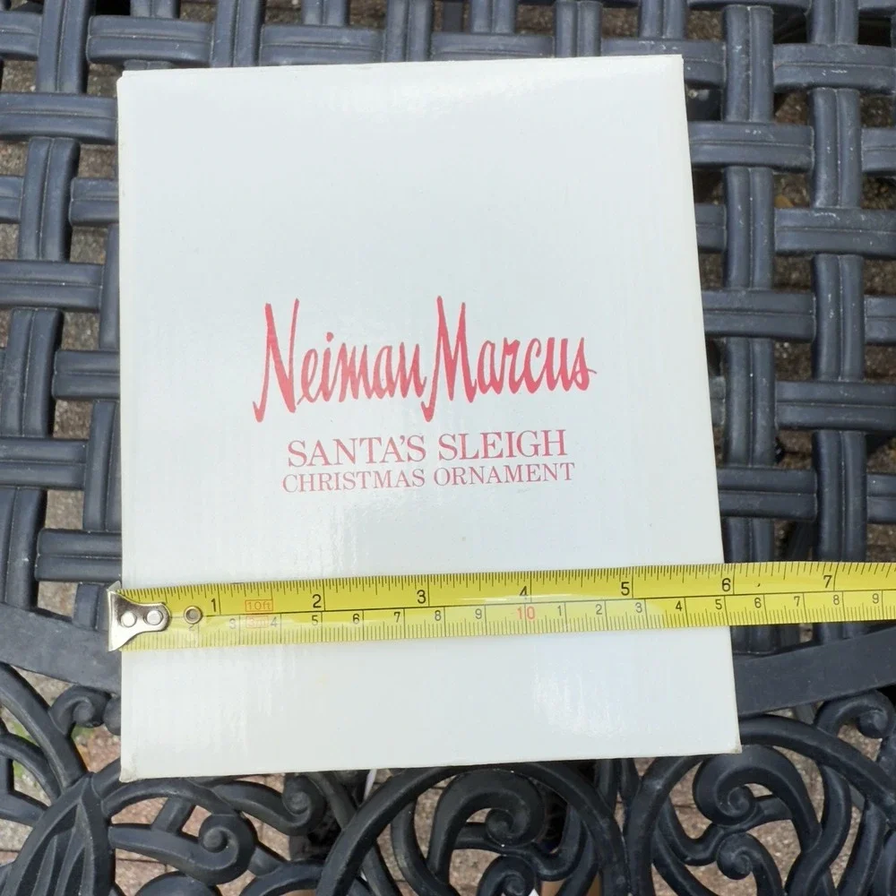 Vtg 1991 Neiman Marcus Dept 56 Santa Sleigh Reindeer‎ Christmas Ornament Rare